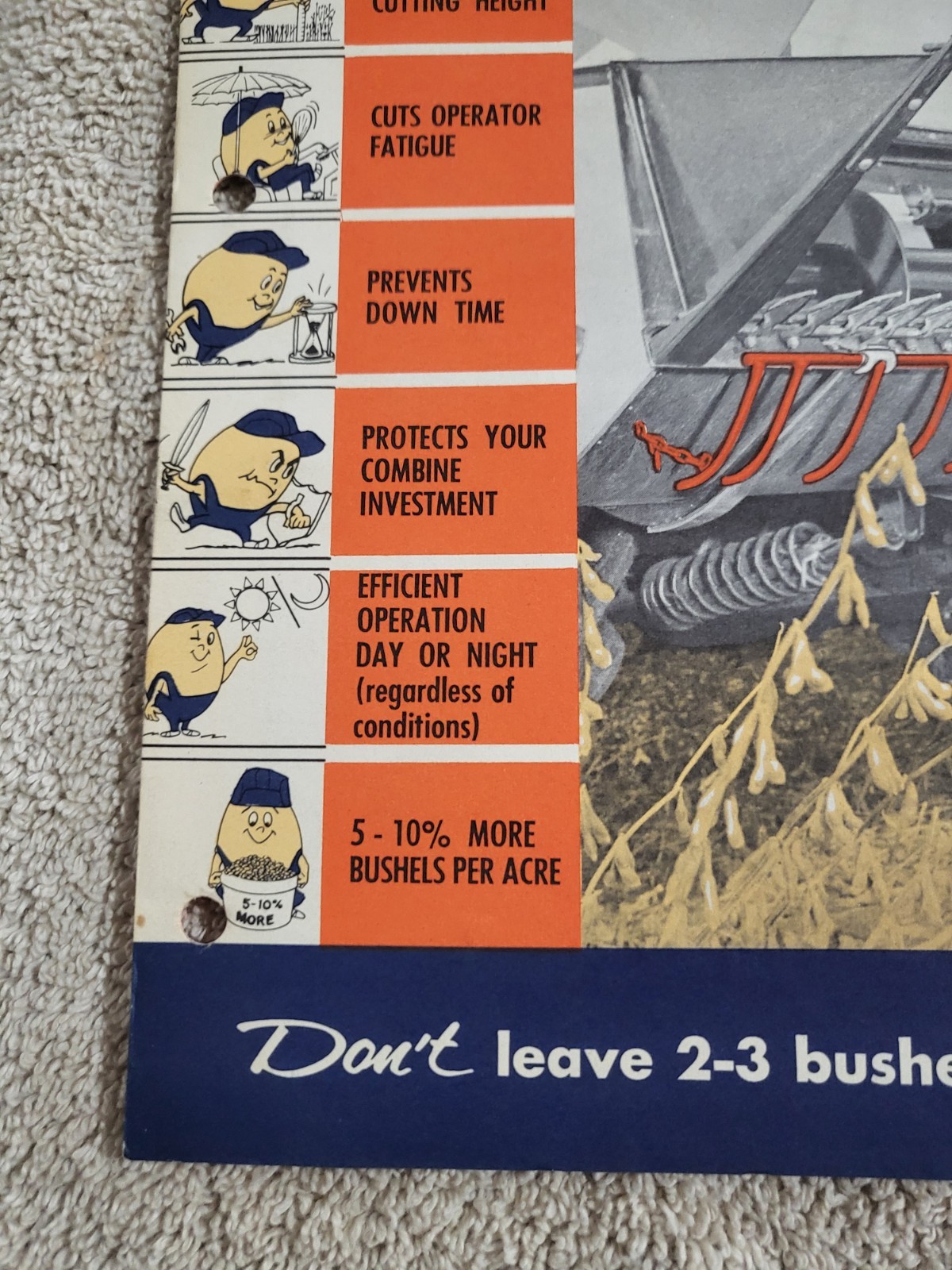 Vintage 1966 Brochure ROPER-WRIGHT HYDRAULIC Combine HEADER CONTROL FARM AG