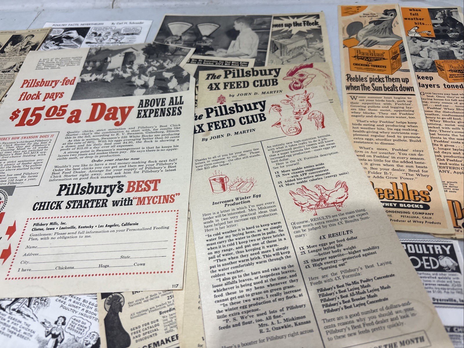 Lot Of 60 Chicken Poultry Egg Related Magazine Print ads 1930-50s