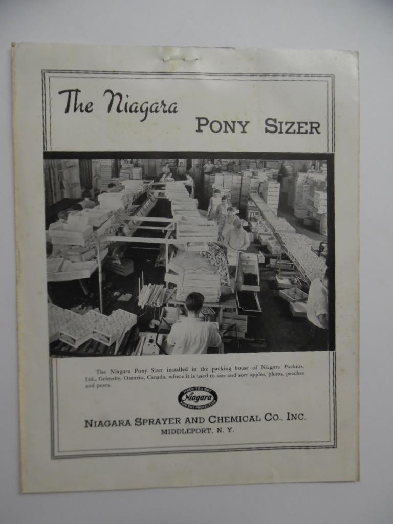 c.1930s Niagara Pony Apple Sizer Orchard Packing Machine Brochure Vintage ORIG.