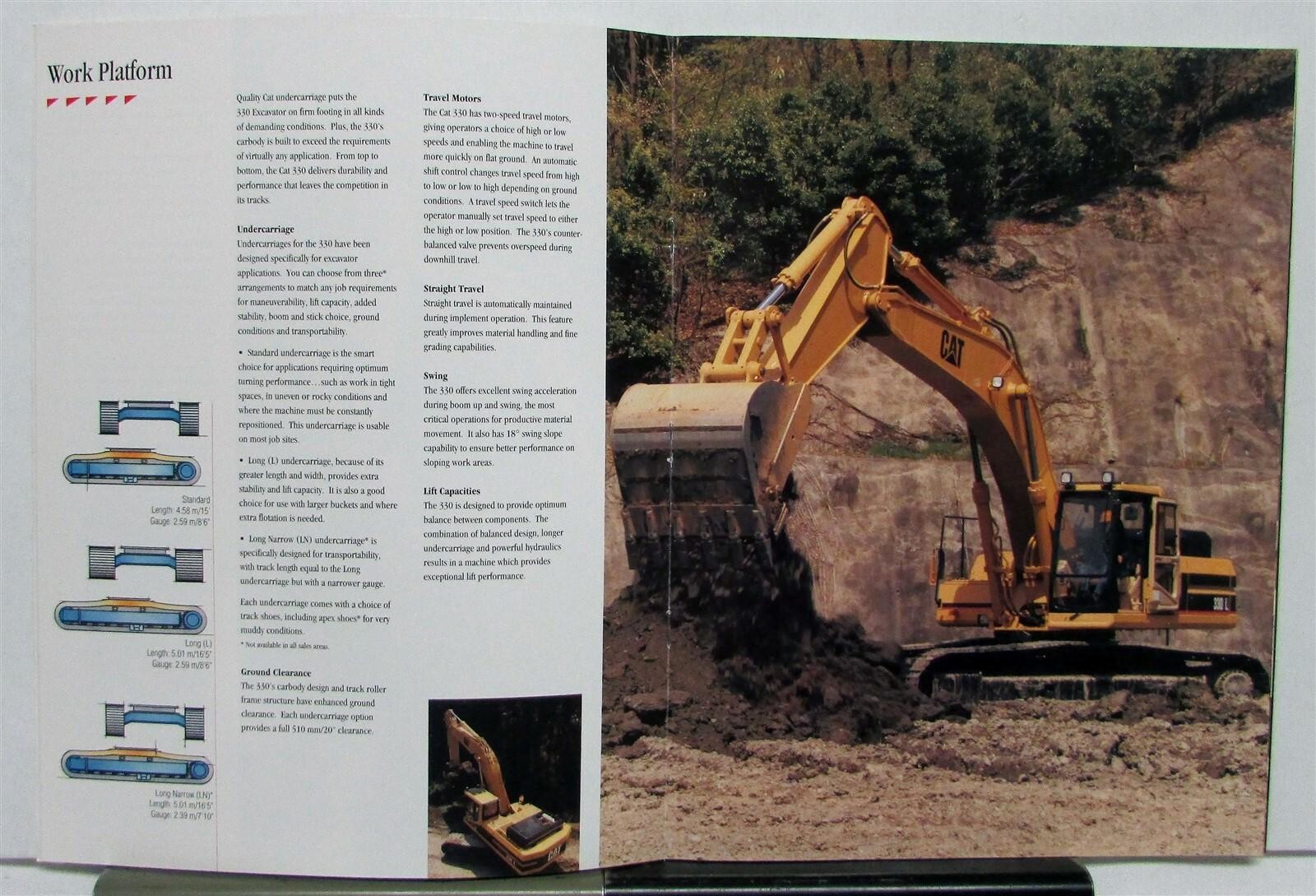 1992 Caterpillar 330 Excavator Specifications Construction Sale Brochure