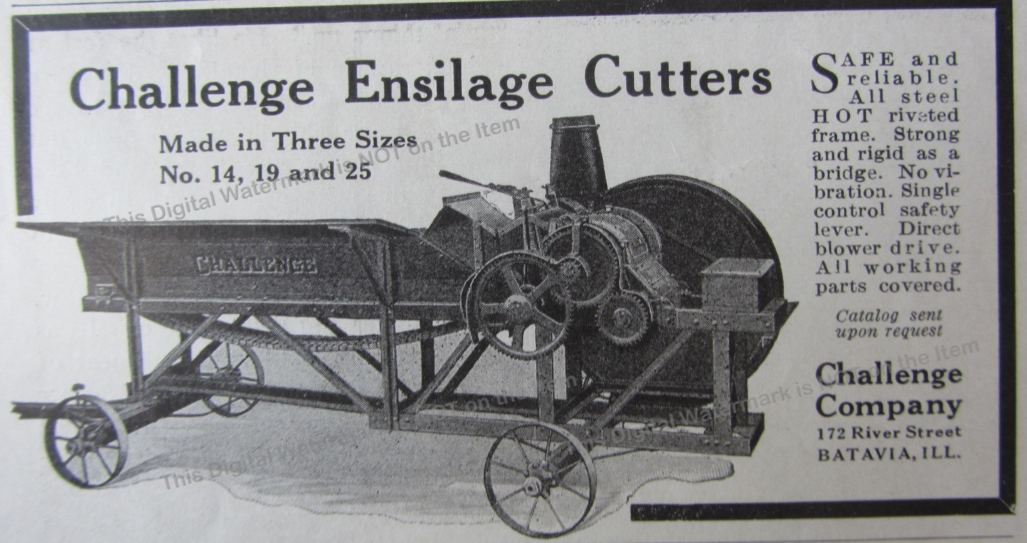 1919 Ad * Challenge Ensilage Cutters Steel No 14 19 25 Challenge Co Batavia IL