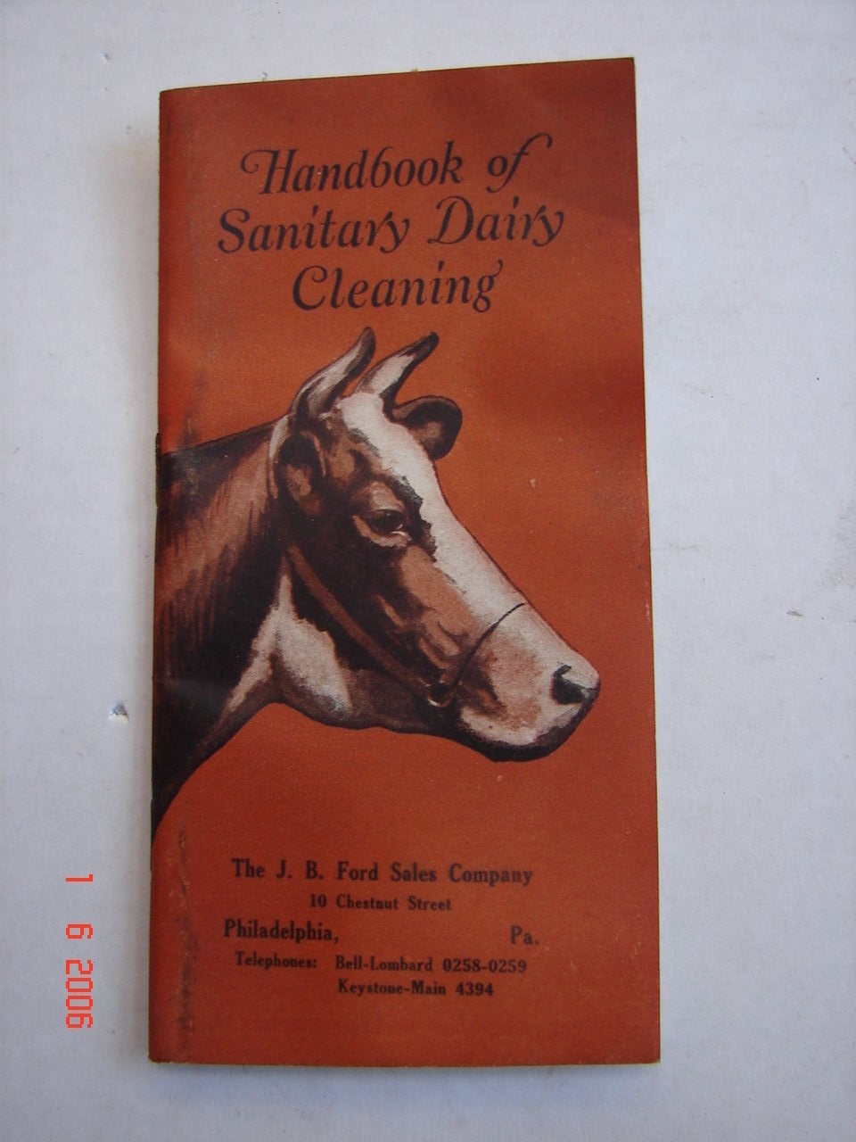 Handbook of Sanitary Dairy Cleaning J B FORD Philadelphia, Pa 1929 WYANDOTTE
