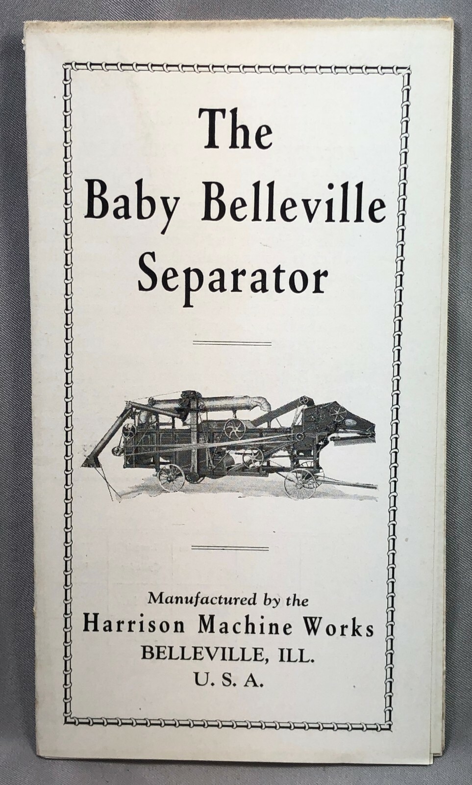 c 1920 BELLEVILLE Separator THRESHER Harrison FARM Machinery ANTIQUE Brochure