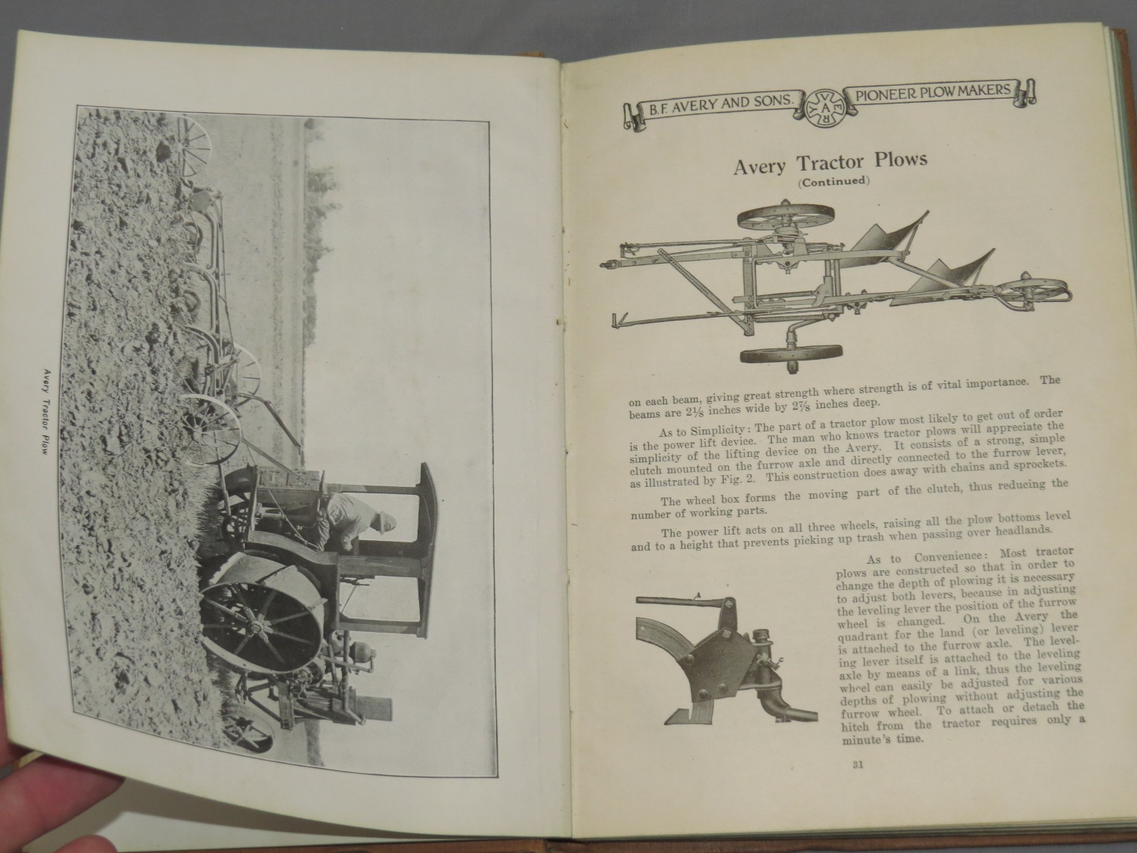 Vintage 1920 BF Avery Plows Implements GENERAL Catalog Color Plates 174pg Hardbo