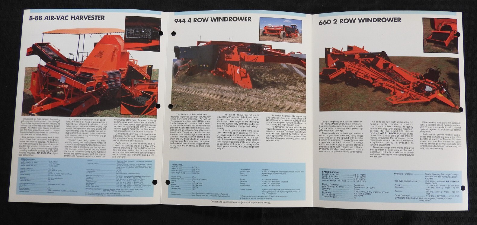 1995 « Thomas Potato Handling Systems » CATALOG BROCHURE Farmer Farming IDAHO nrmt
