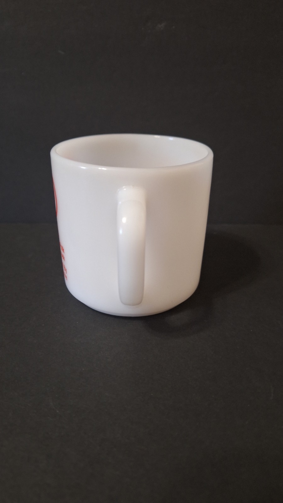 Vtg CO-OP OIL Milk Glass Mug Stromberg Osceola Polk Rising Silver Creek NEBRASKA
