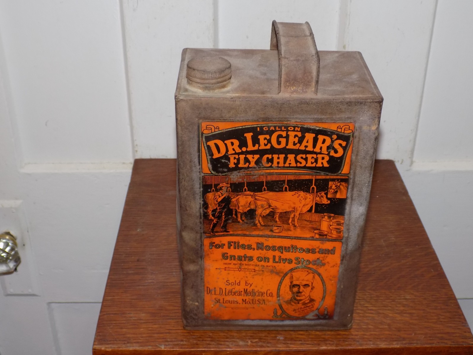 Vintage Dr. Legear’s Fly Chaser 1 Gallon EMPTY Can