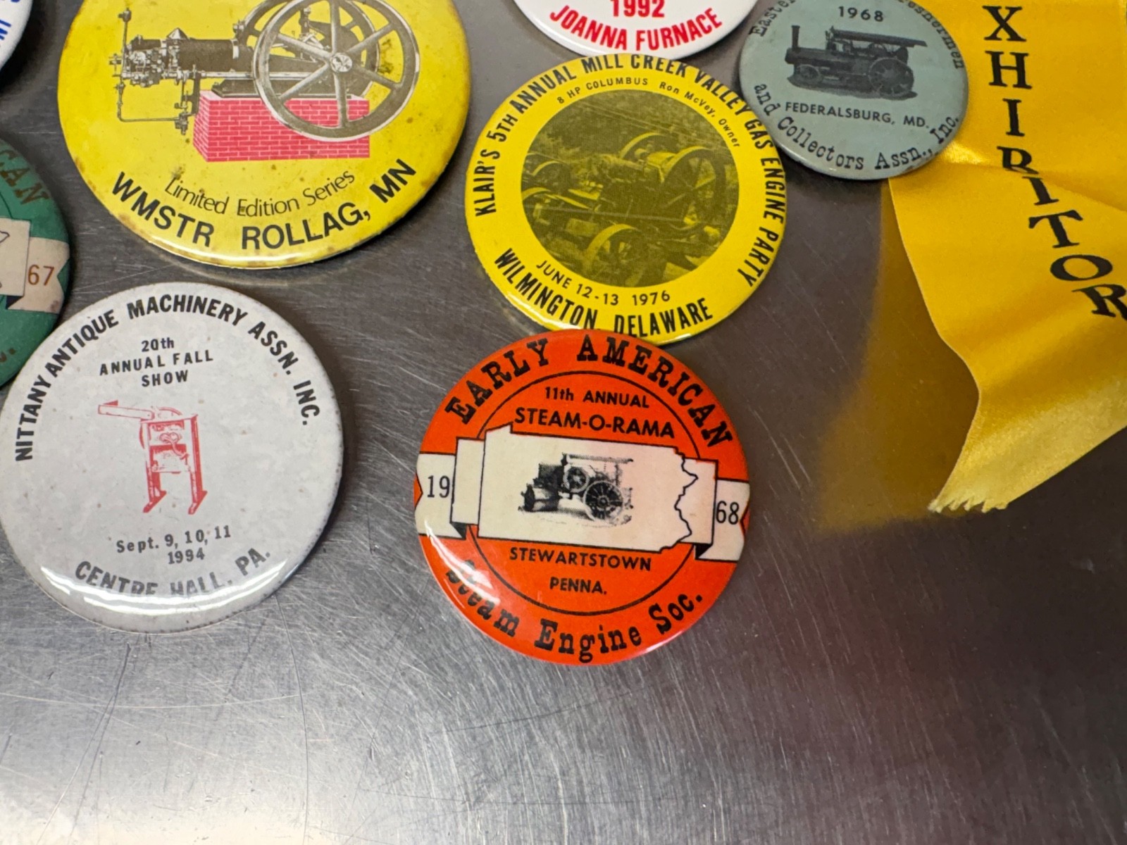 Collection Of Vintage Tractor & Steam Engine Show Pins Steam O Rama Hay Creek