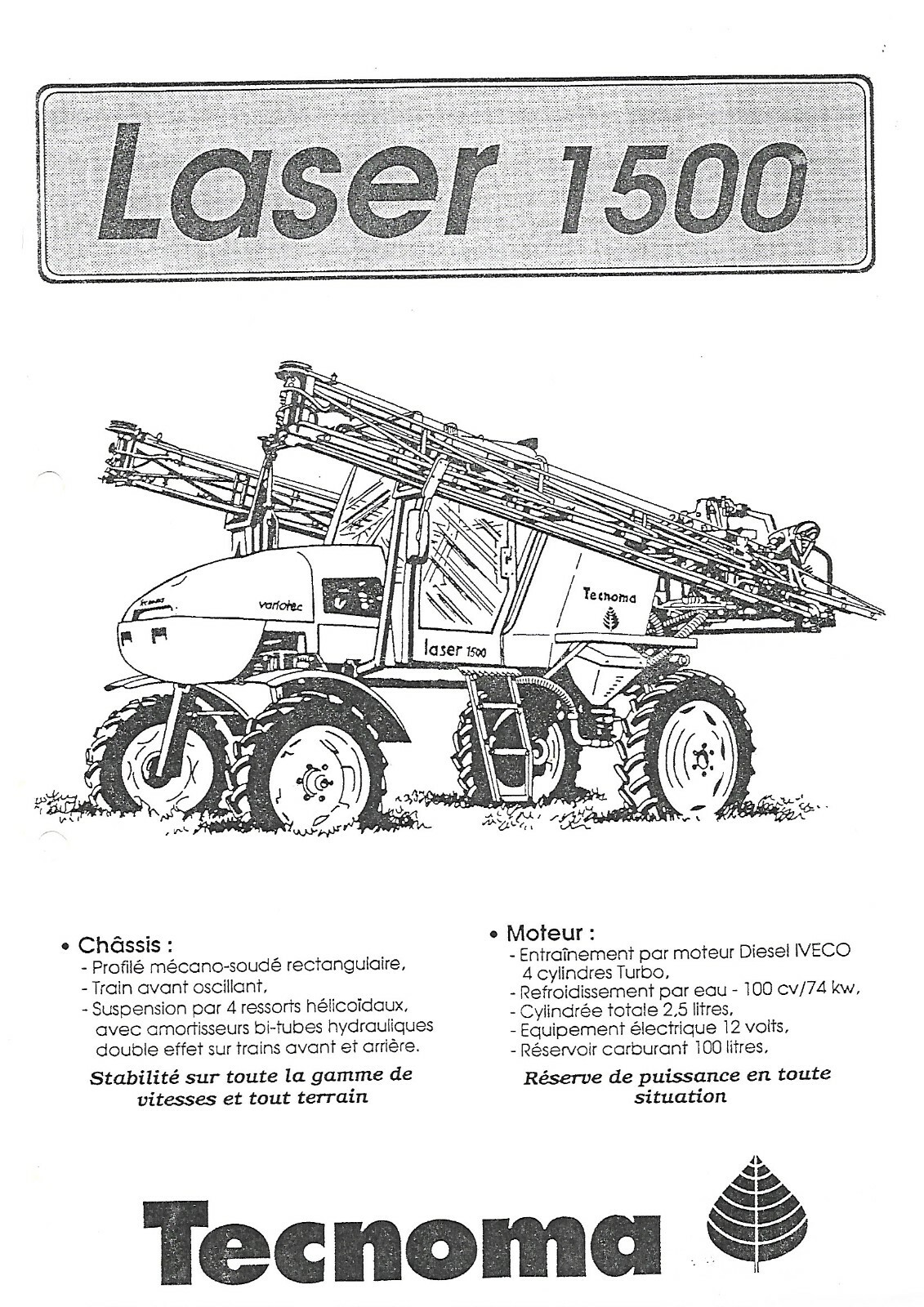 Farm Equipment Brochure – Tecnoma Laser 1500 – Sprayer FRENCH lang 2 item(F7667)