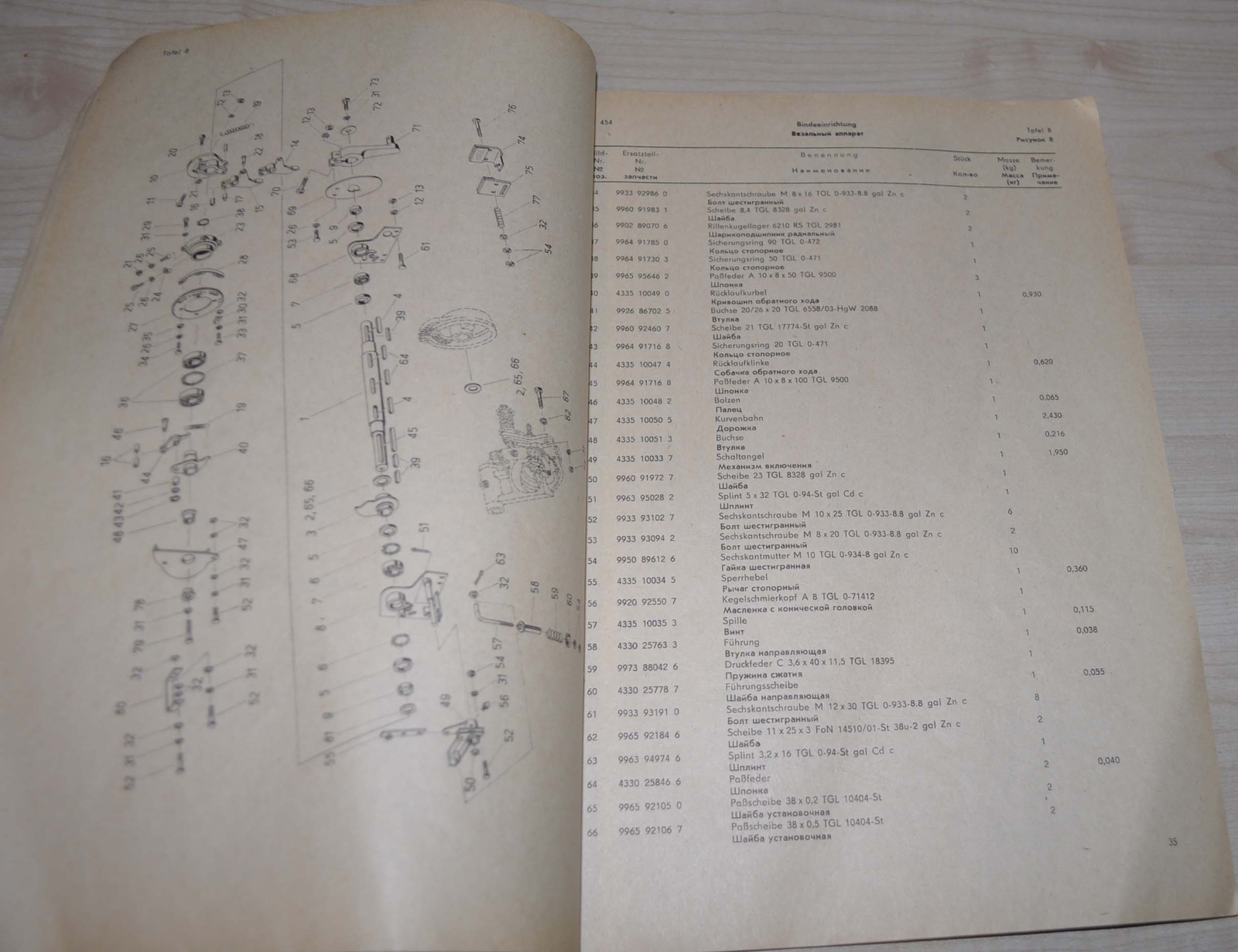 1985 Fortschritt Hochdruckpress K 454 Baler Spare Parts Manual DDR