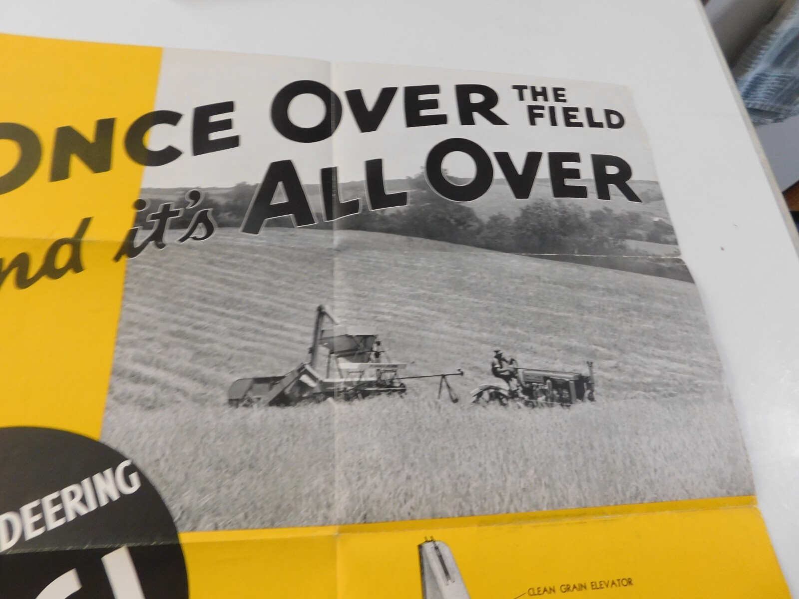 McCORMICK DEERING NO. 61 COMBINE THRESHER SALES BROCHURE FOLDOUT GERING NEBRASKA