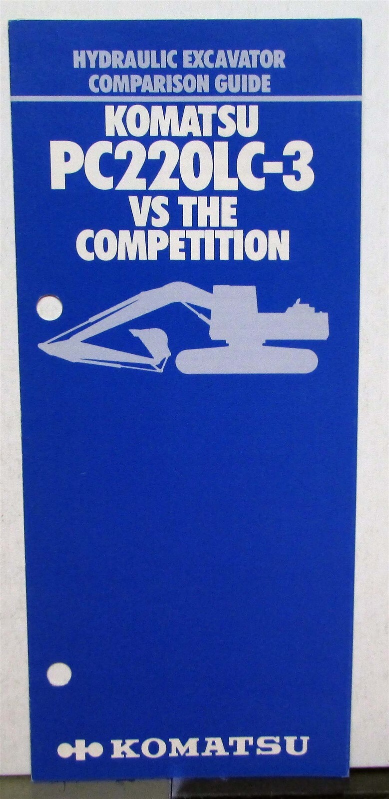 1985 Komatsu PC220LC-3 Hydraulic Excavator VS Comp Specs Construction Brochure