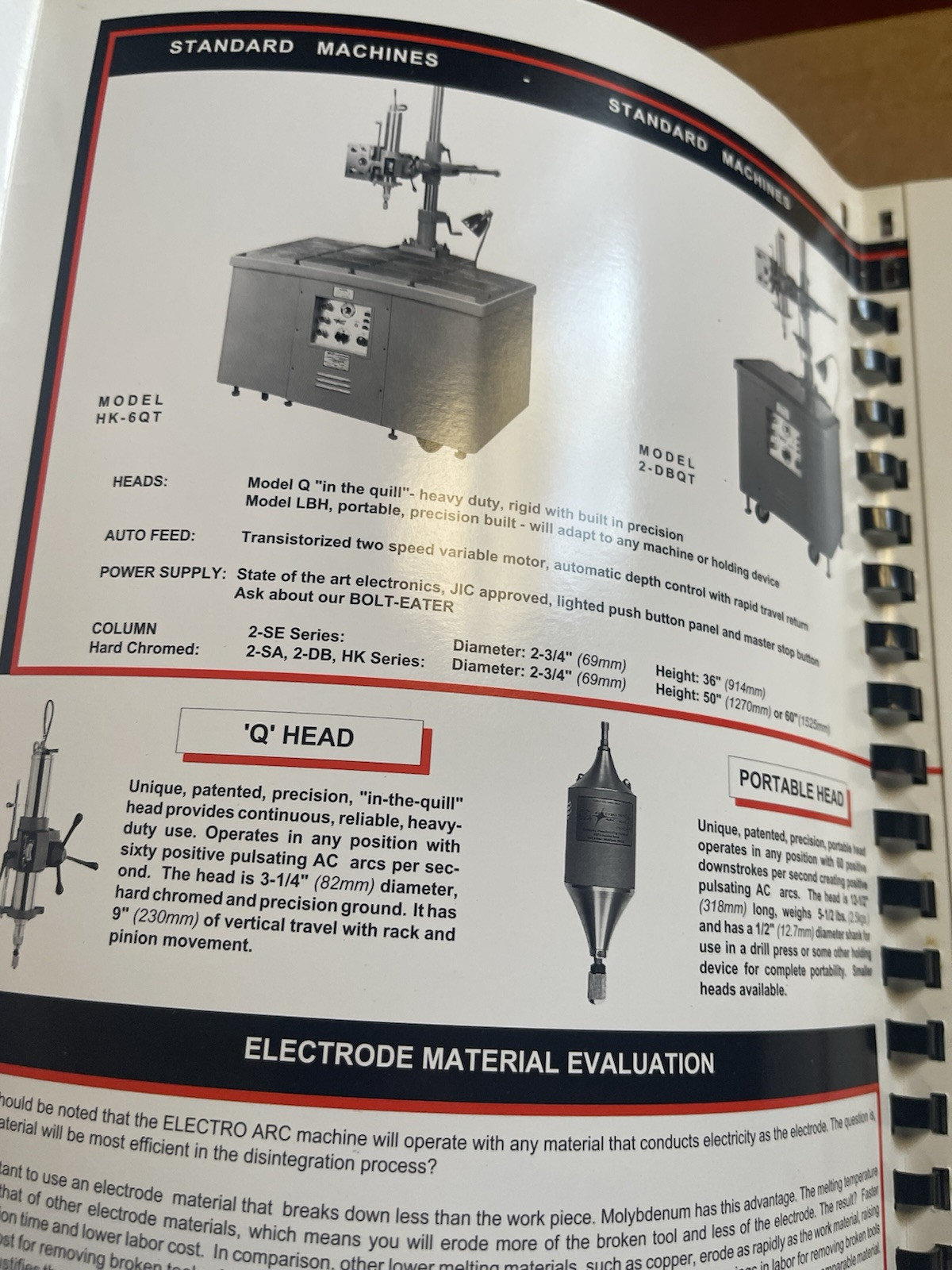Electro Arc Metal Disintegrators sales Brochure/Catalog with Specs