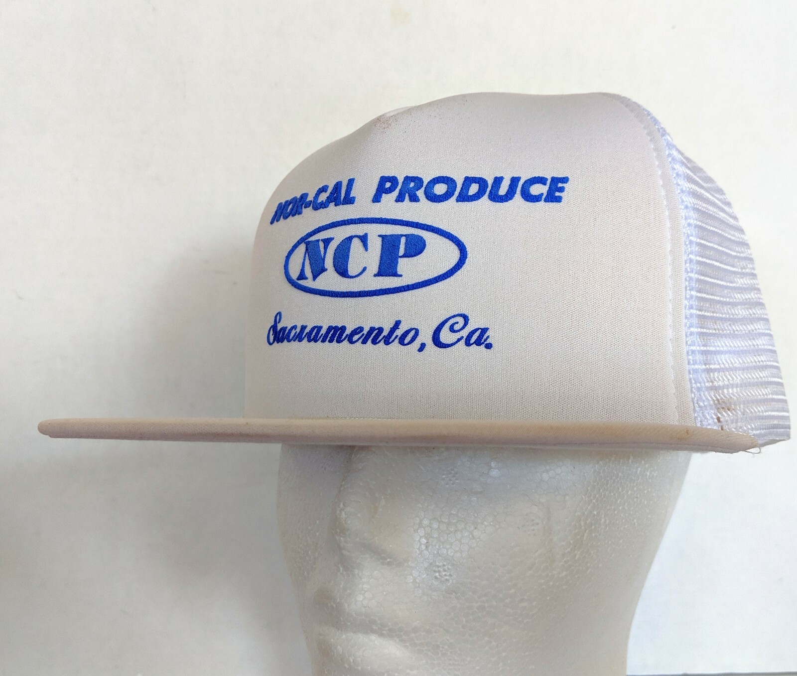 VTG Nor-Cal Produce NCP Sacramento CA Adjustable Foam Trucker Mesh Snapback Hat