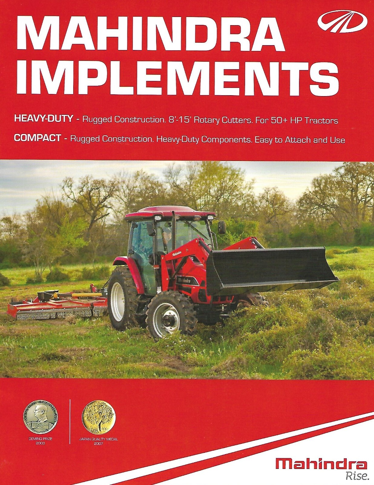 Farm Implement Brochure – Mahindra – Mower Harrow Tiller et al – 2014 (F9015)