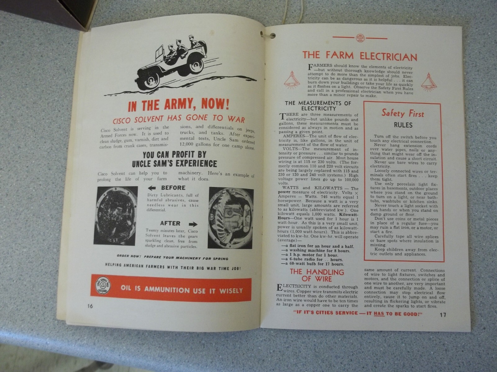 Cities Service Oils Farm Book 1943 Machinery Farm Guide booklet