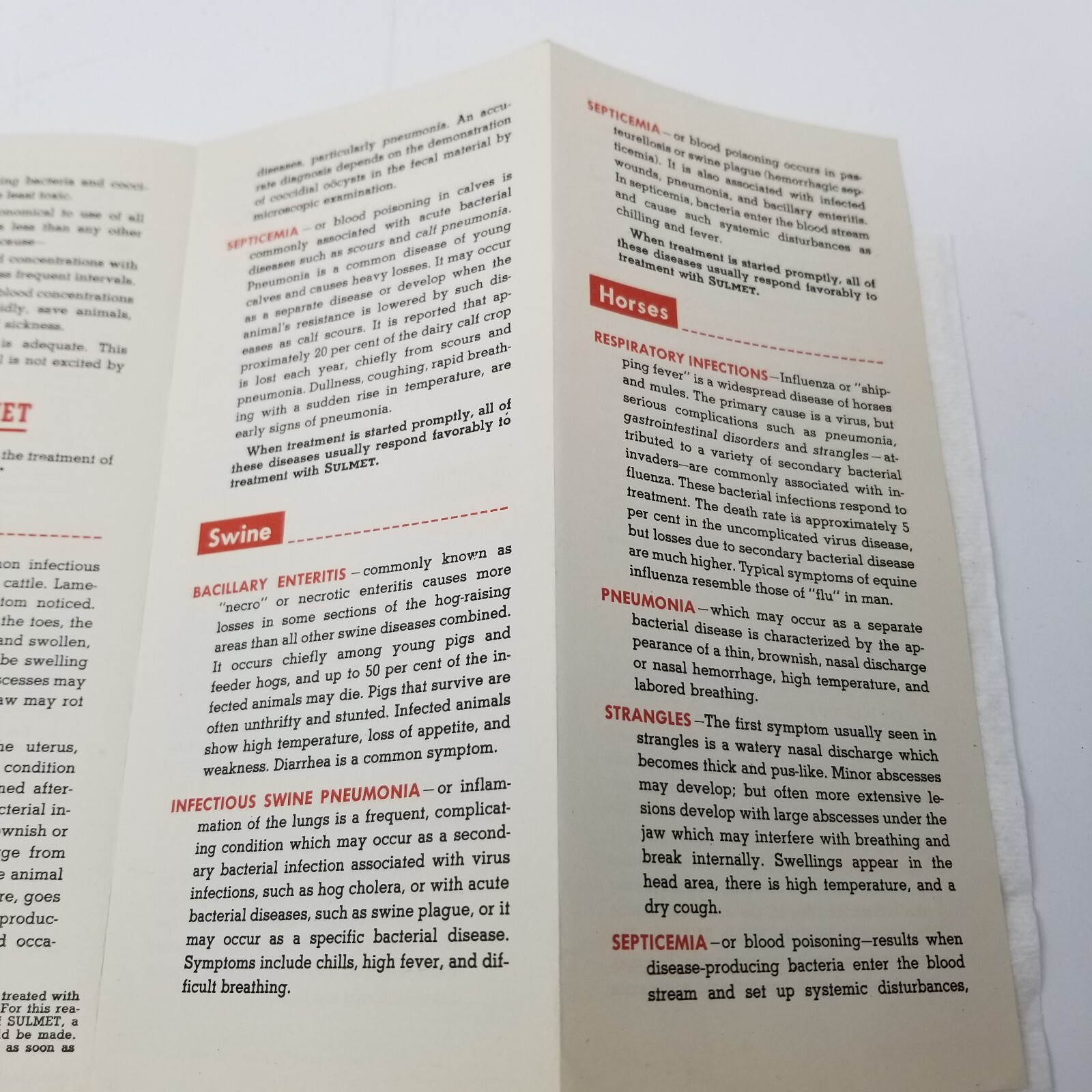 Sulmet Sulfamethazine Sales Brochure 1948 For All Animals Lederle Laboratories