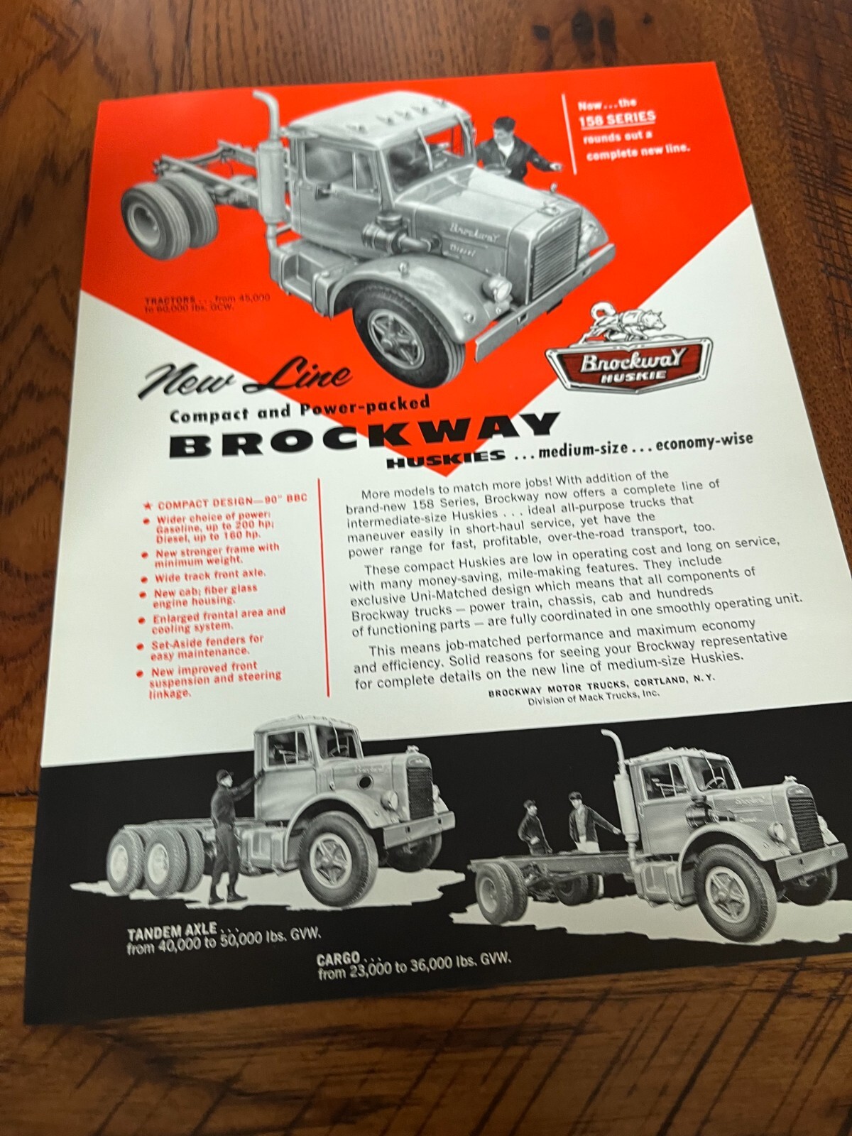 Brockway 158 Series Trucks For 1960 Brochure SMPA