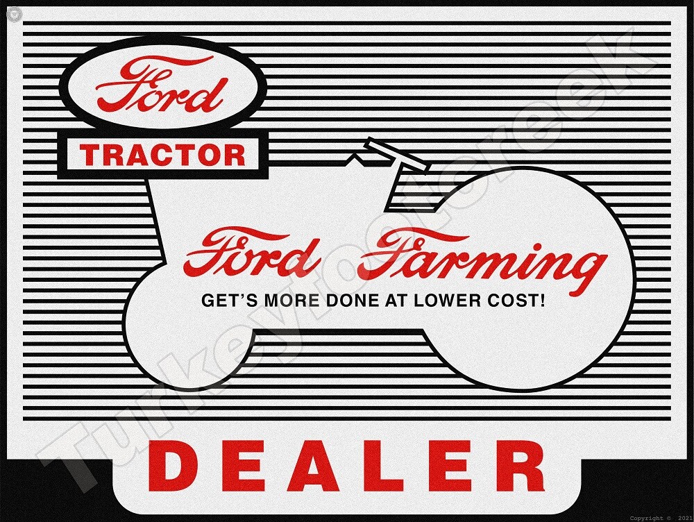 Ford Tractor Dealer 12&Prime; x 16&Prime; Metal Sign
