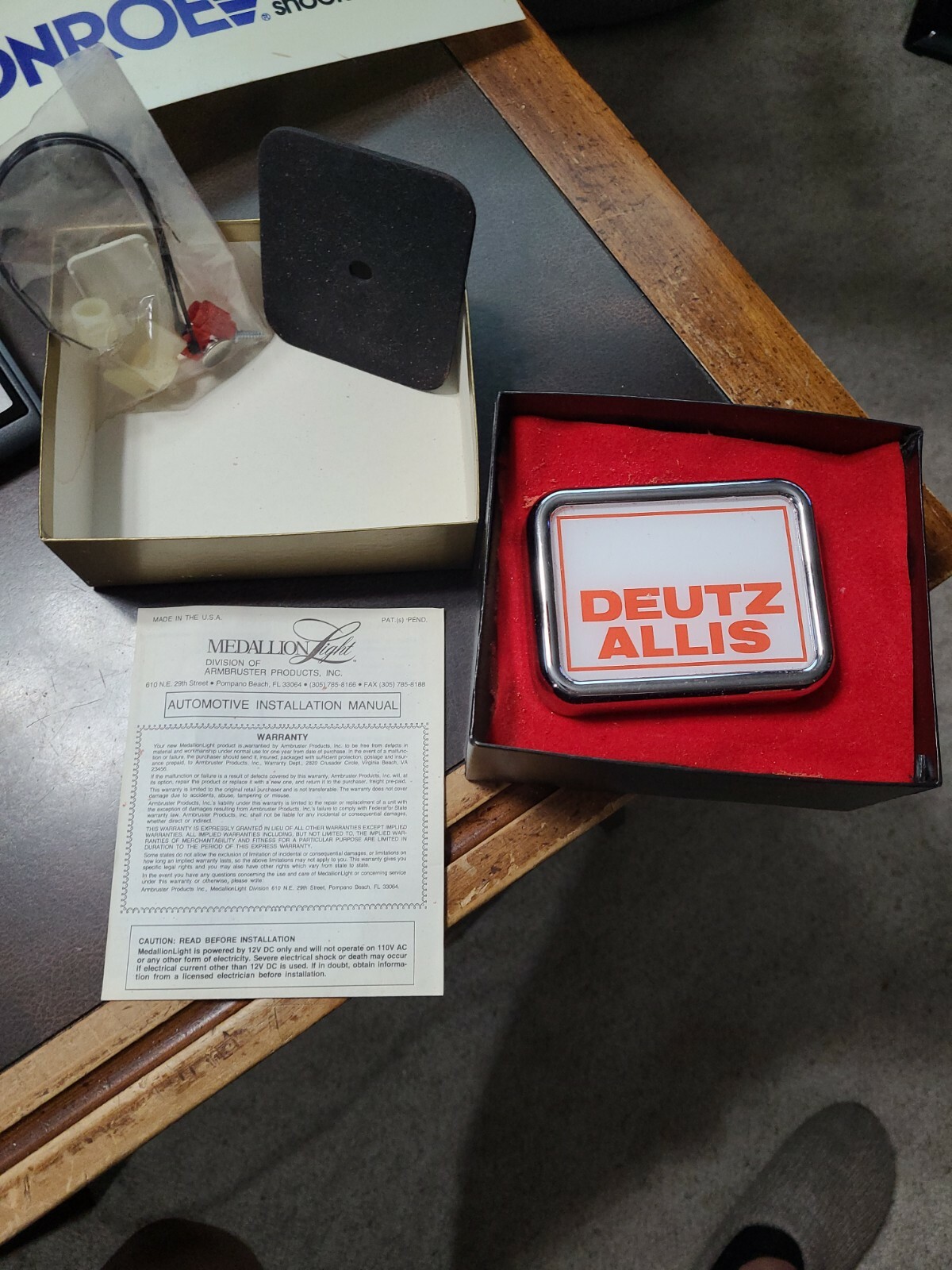 Vintage Deutiz Allis Farm Tractors Edallion Automotive Light NOS