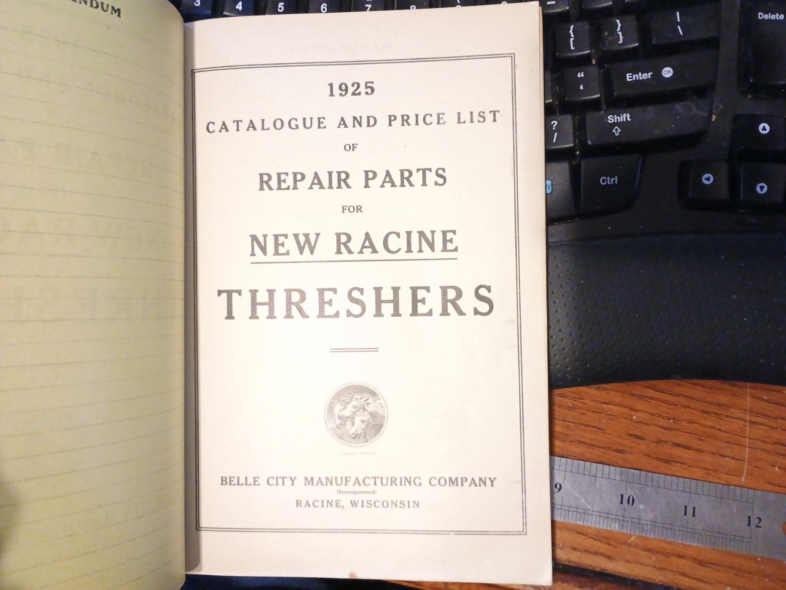 Vintage 1927 Repair Part Farm Catalog Book New Racine Threshers Thresher Machine