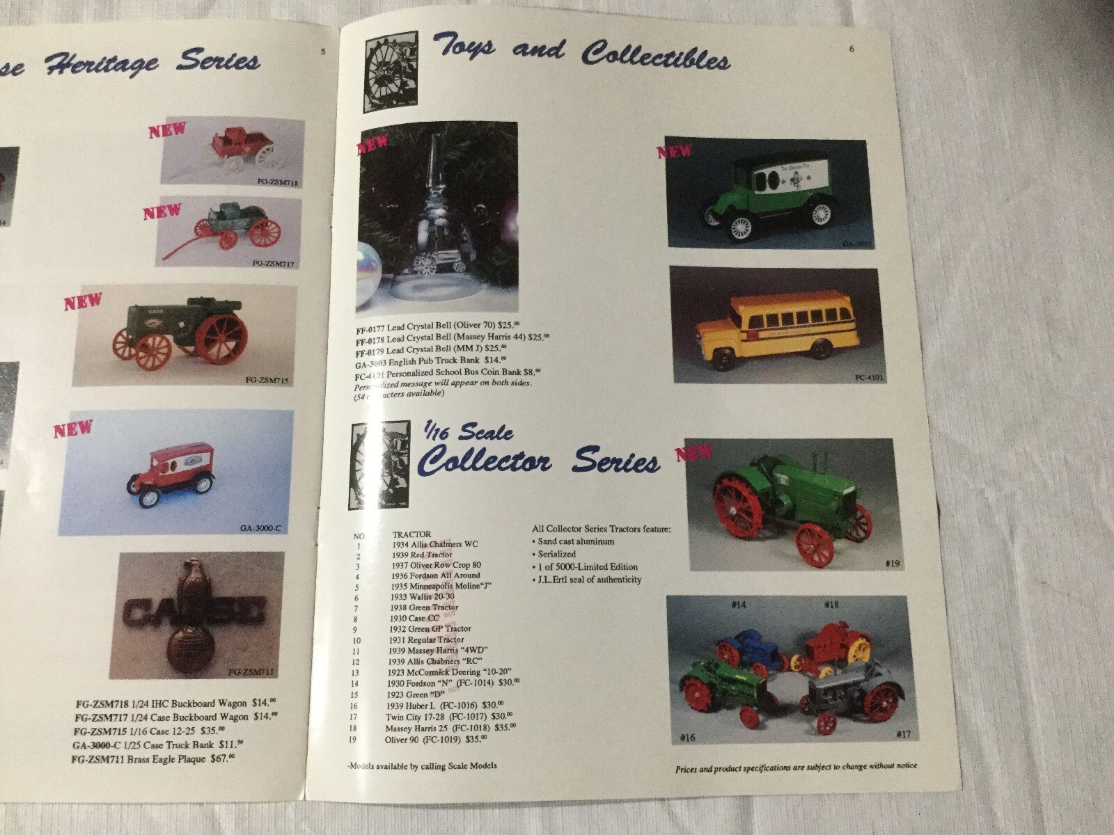Joseph L. Ertl Scale Models 8 Pages 1992 Sales Brochure