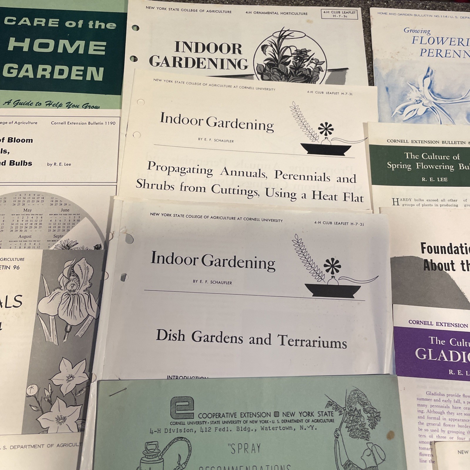 Large Lot Vintage 4H And Cornell Cooperative Extension Gardening Brochures.