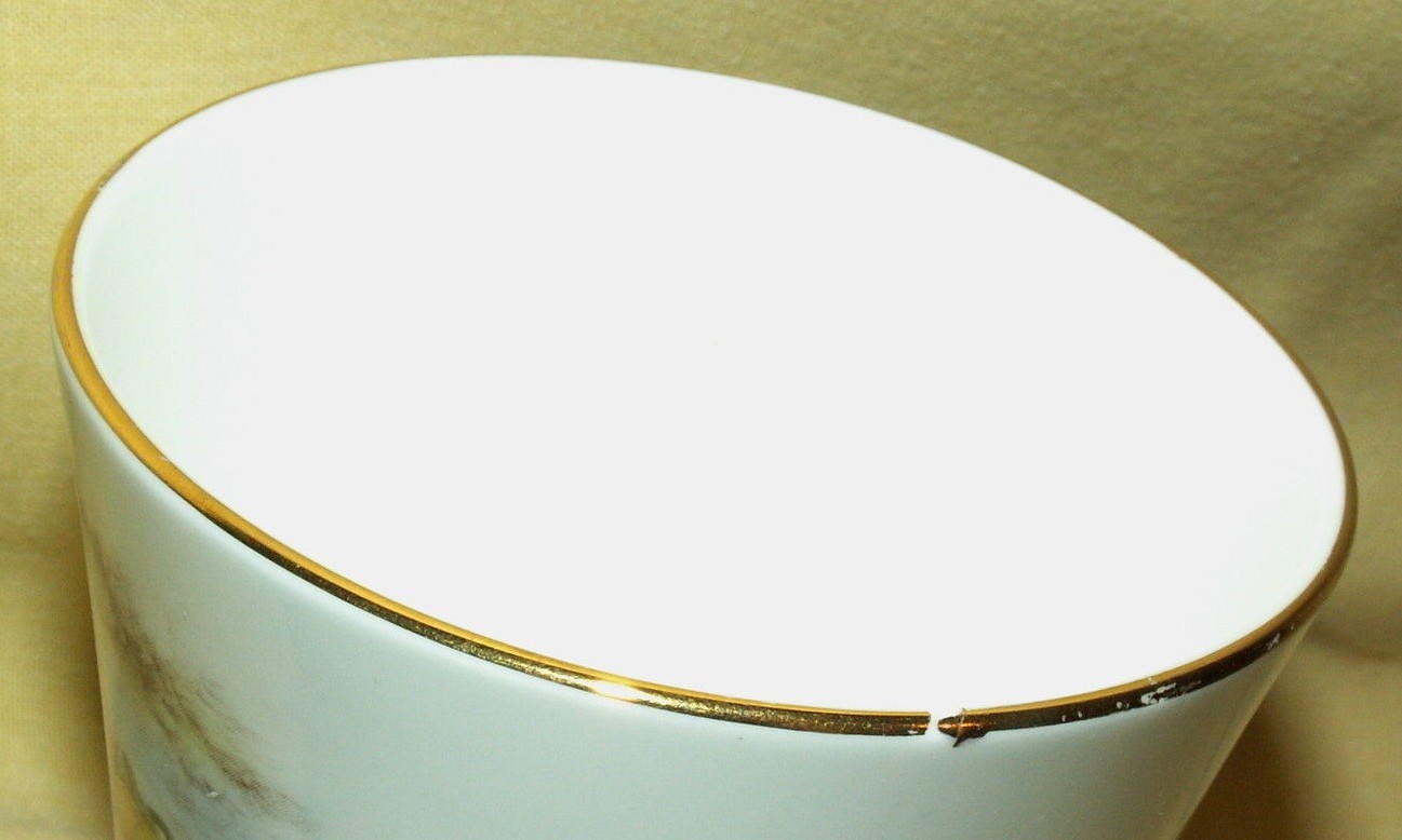ROTARY CULTIVATOR ROYAL GRAFTON CUP RICKETT 1858 FINE BONE CHINA ENGLAND GOLD.