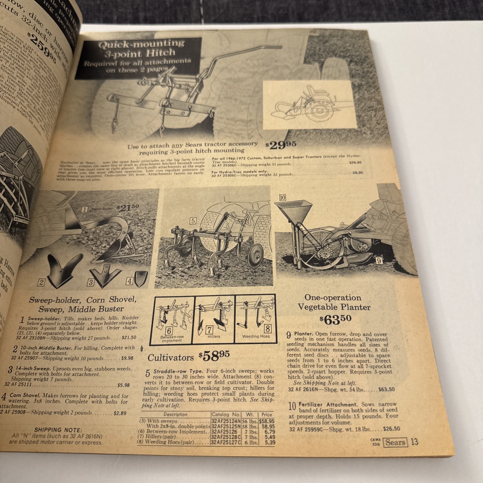 Sears 1972 Suburban Farm Catalog SS/15 12 Custom Compact 8 Garden Tractor EB6