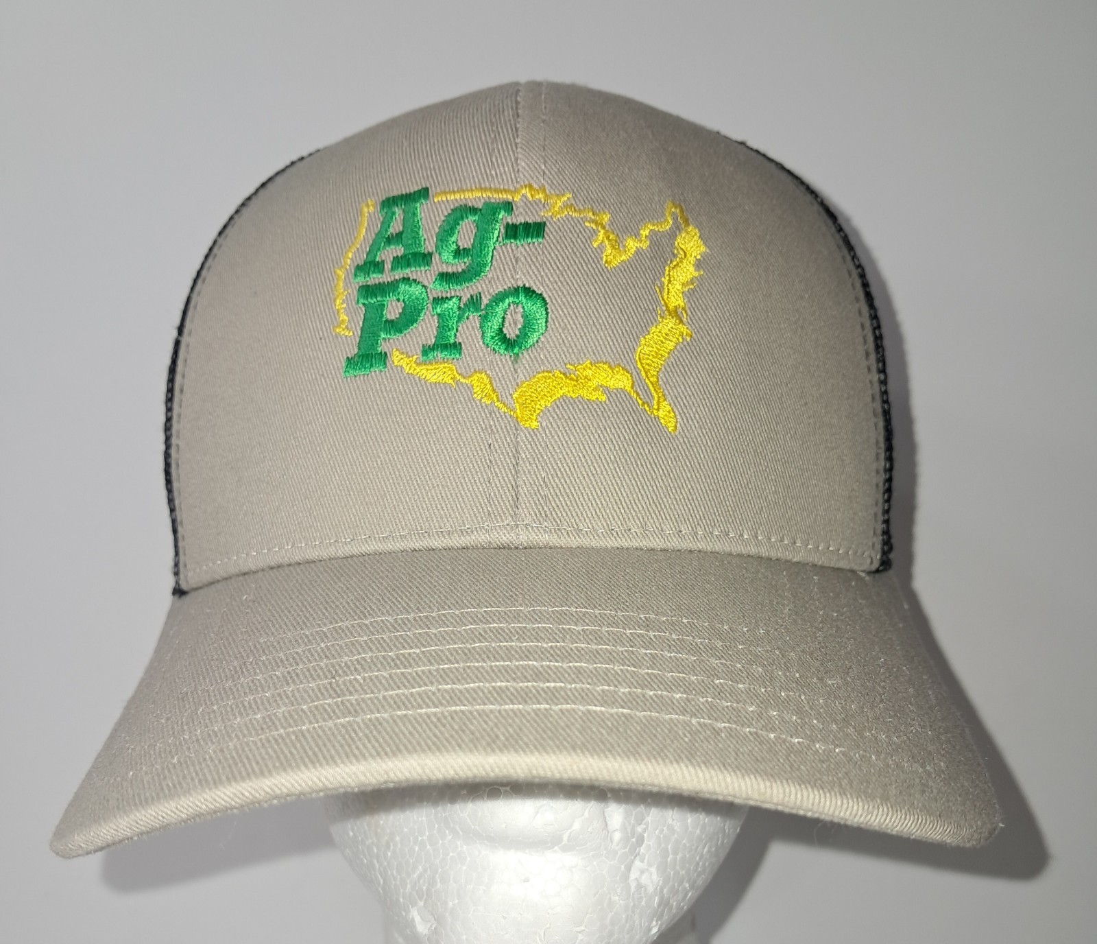 Ag-Pro Logo Promo Trucker Hat Cap Mesh Strapback OSFM Tan John Deere Co