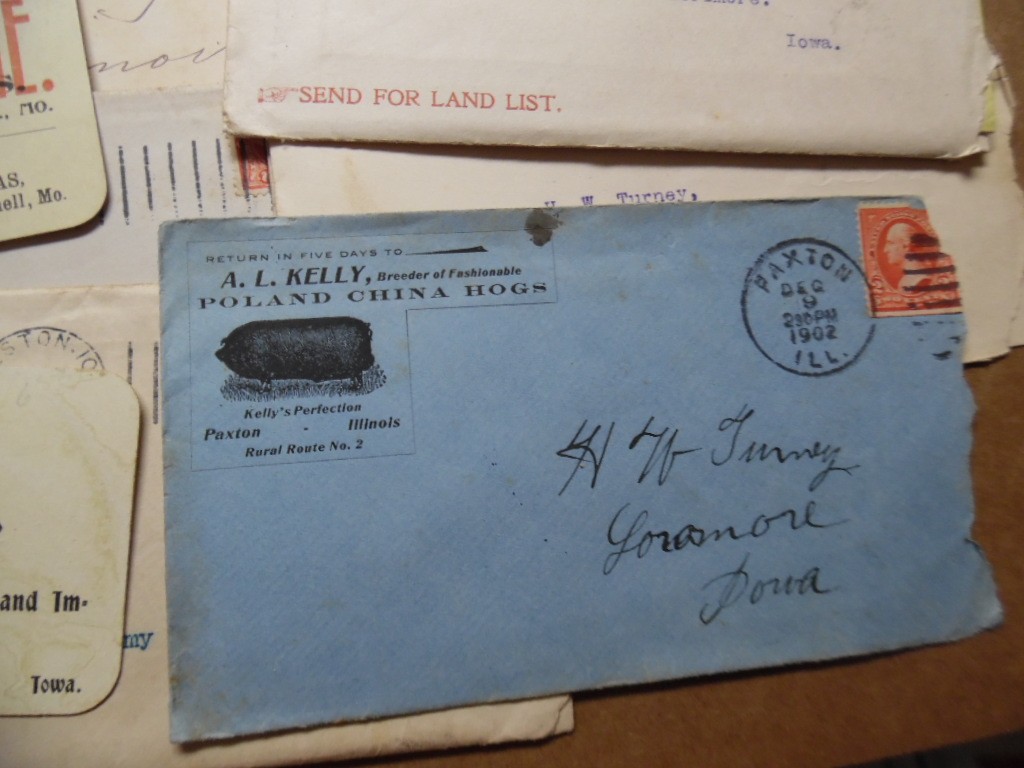 1902-1903 H W Turney Poland China Hog Breeder Archive Letters More Lorimor Iowa
