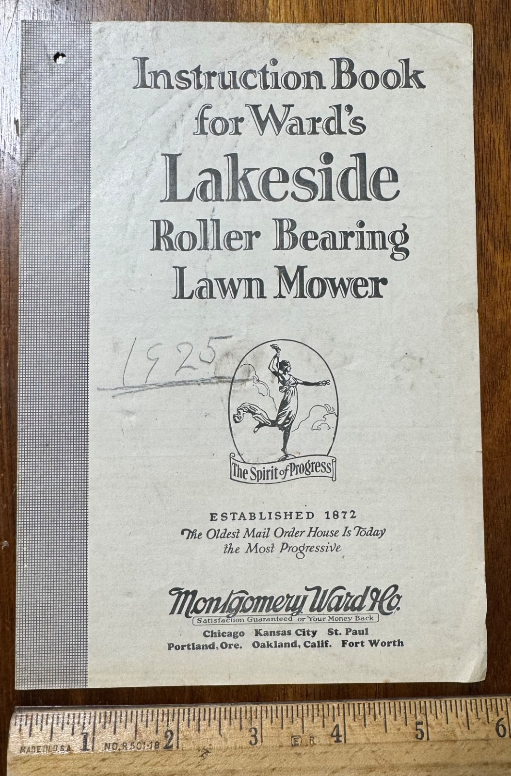 Advertising Instructions Lakeside Roller Bearing Mower Montgomery Ward