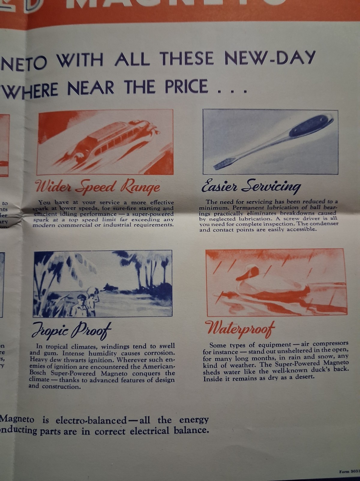 1936 AMERICAN BOSCH POWERED MAGNETO AGRICULTURE Poster Brochure 18&Prime;x24.8&Prime;