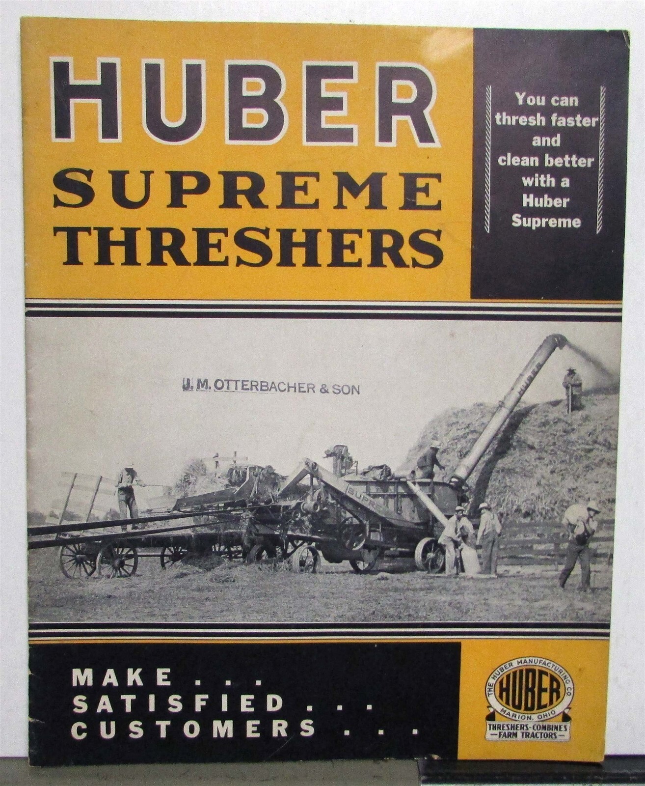 1930s Huber Supreme Threshers Specifications Agriculture Sales Brochure