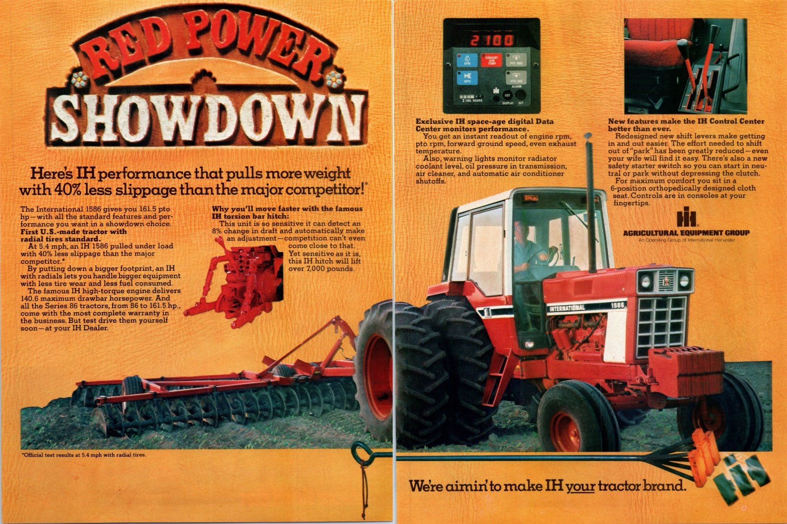 1979 IH International Harvester 1586 Tractor 70&rsquo;s Vintage 2-Page Print Ad