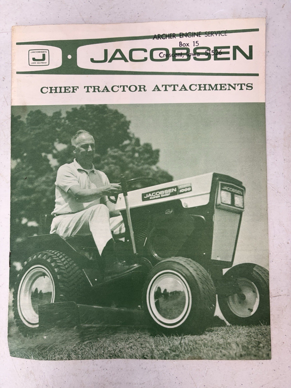 Vintage 1966 Jacobsen Chief Tractor Attachments Advertising Brochure, Catalog