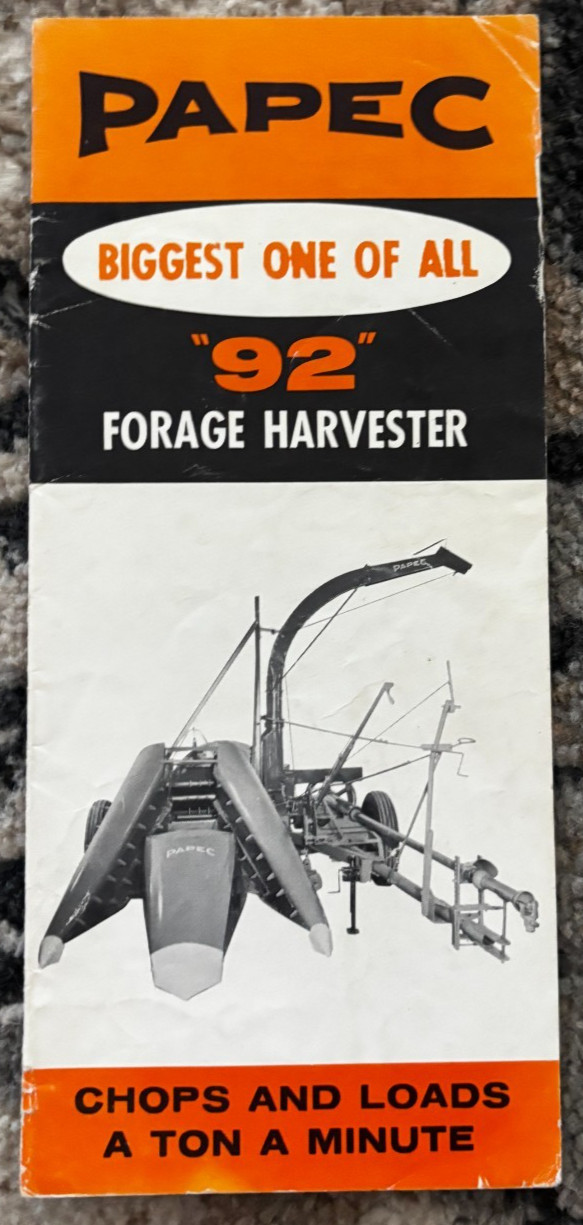 Papec 92 Forage Harvester For 1961 Brochure DCPA26