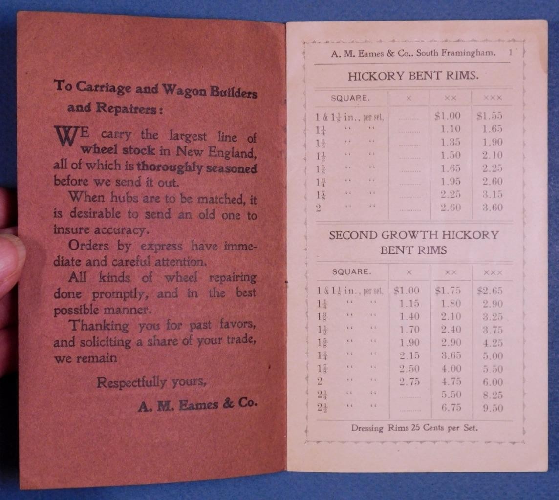 4 Early 1900&rsquo;s A M Eames & Co Catalogs Carriage Wagon Cart Wheels S.Fram MA c345