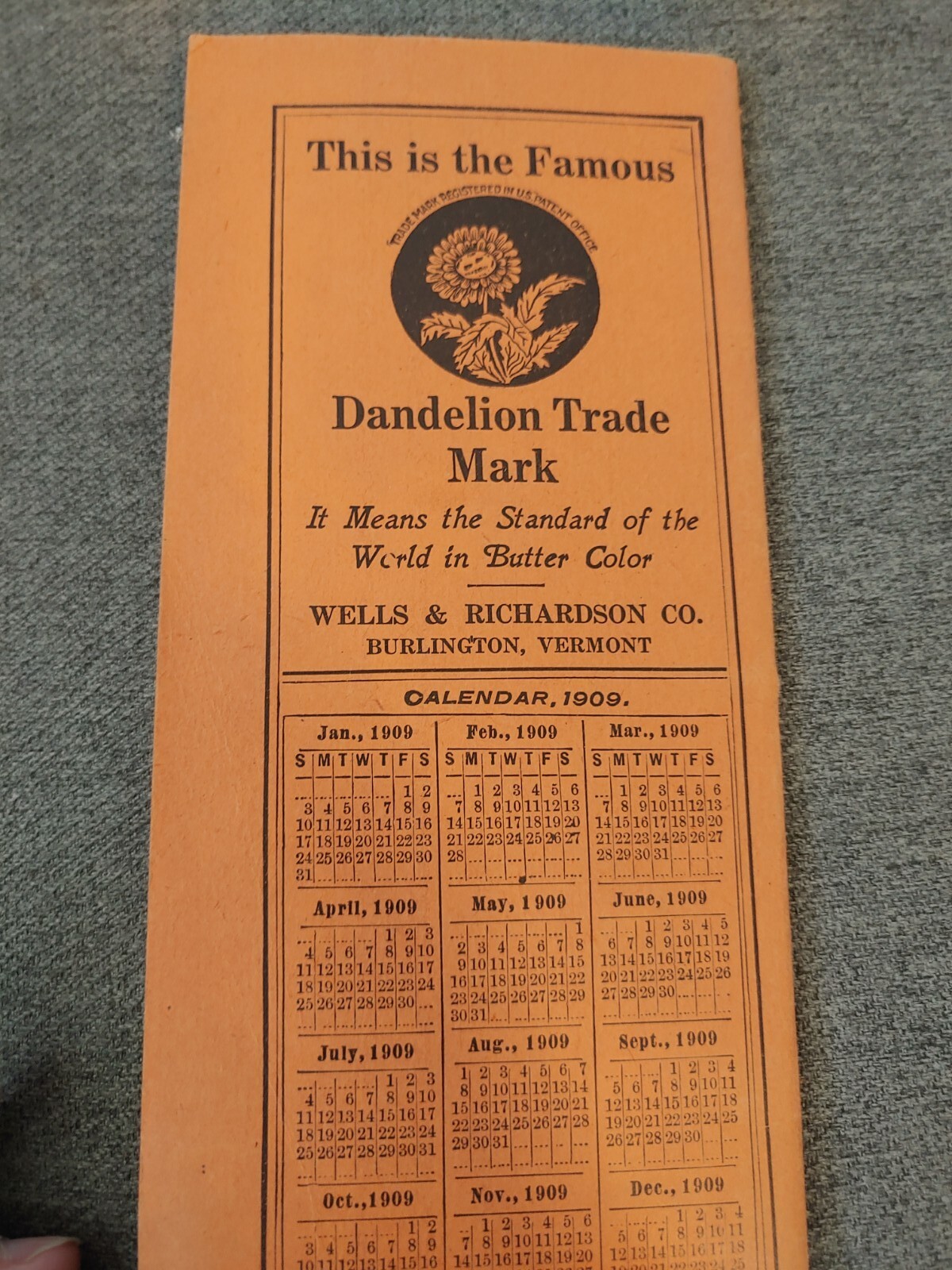 1909 The Dairymen&rsquo;s & Creamerymen&rsquo;s Account Book Dandelion Trade mark