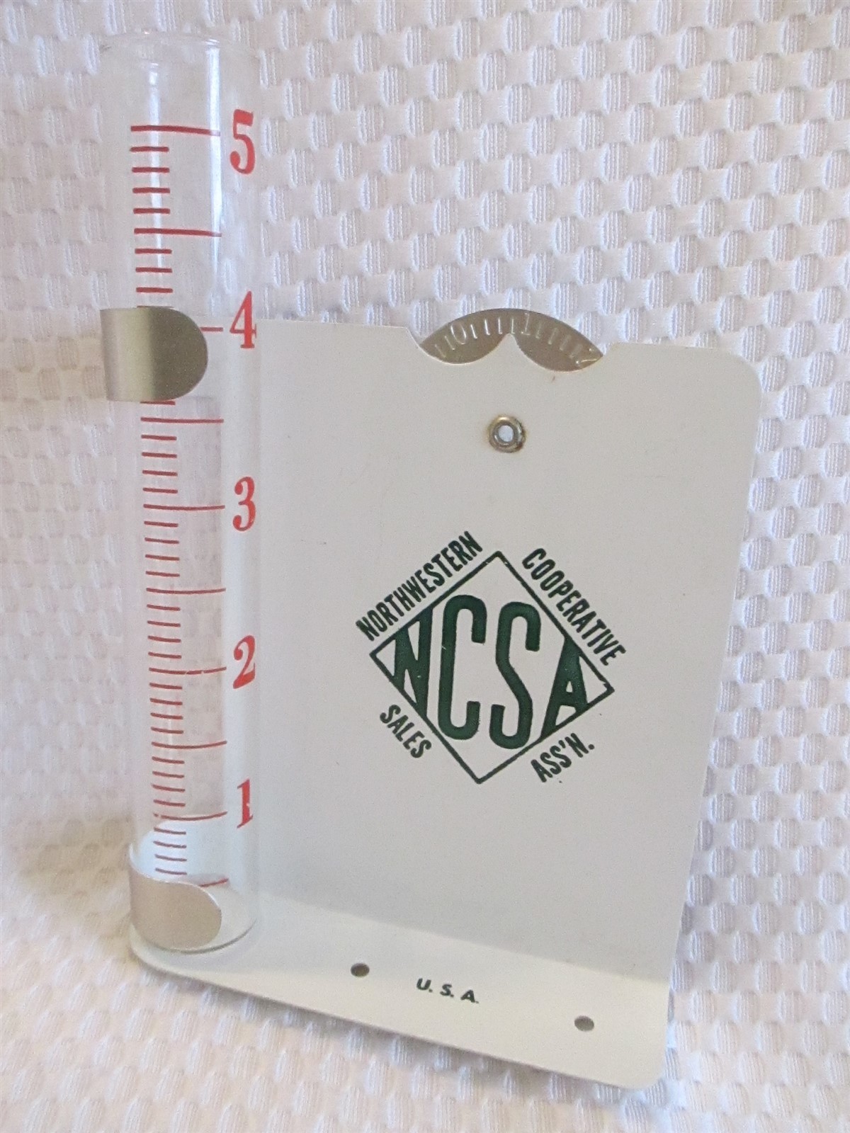 VINTAGE AG METAL ADVERTISING NORTHWESTERN OHIO CO-OP ASSN RAIN GAUGE USA W/BOX