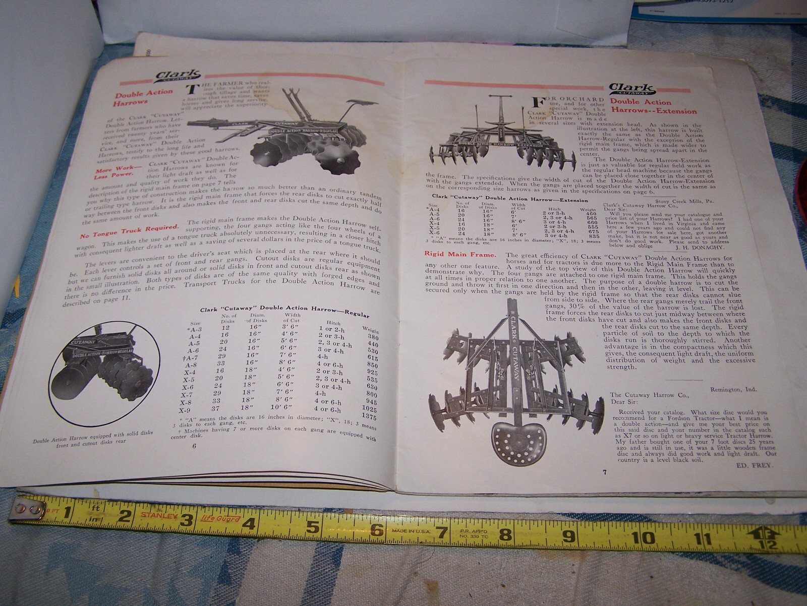 CLARK CUTAWAY Farm Implement Sales Catalog Horse Drawn Tractor Sulky Disc Harrow