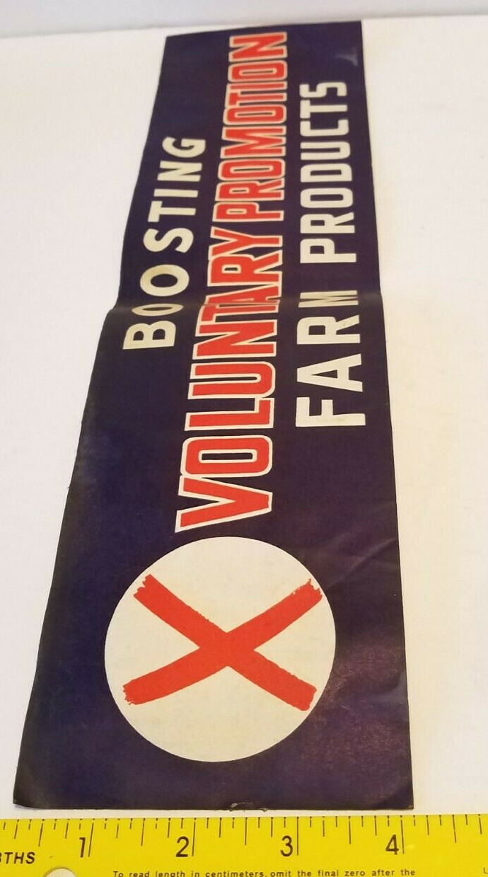 Vintage BOOSTING Voluntary Promotion FARM PRODUCTS Bumper STICKER Farmer Decal