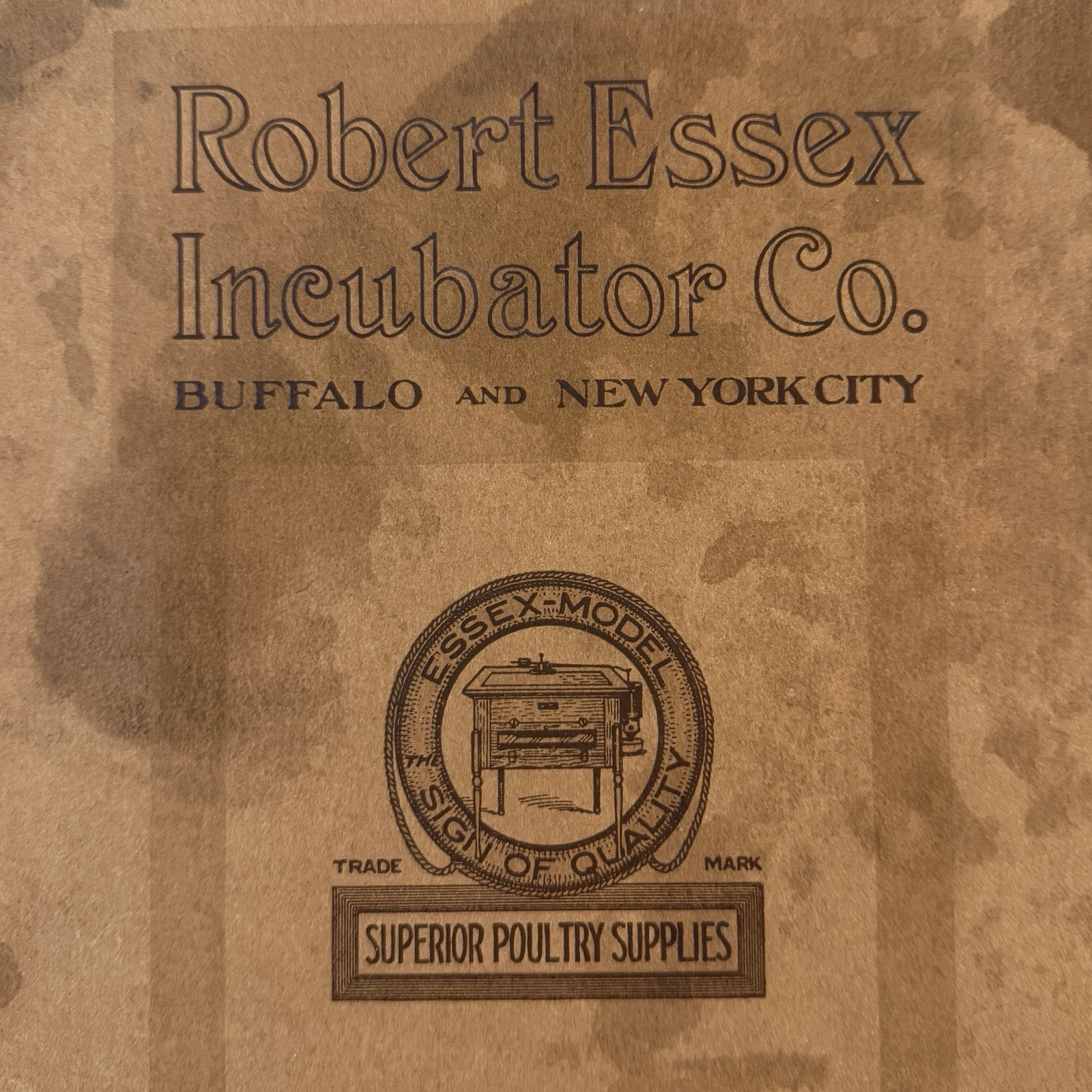 Antique 1912 Robert Essex Poultry Incubator Co Trade Catalog w/ Company Letter
