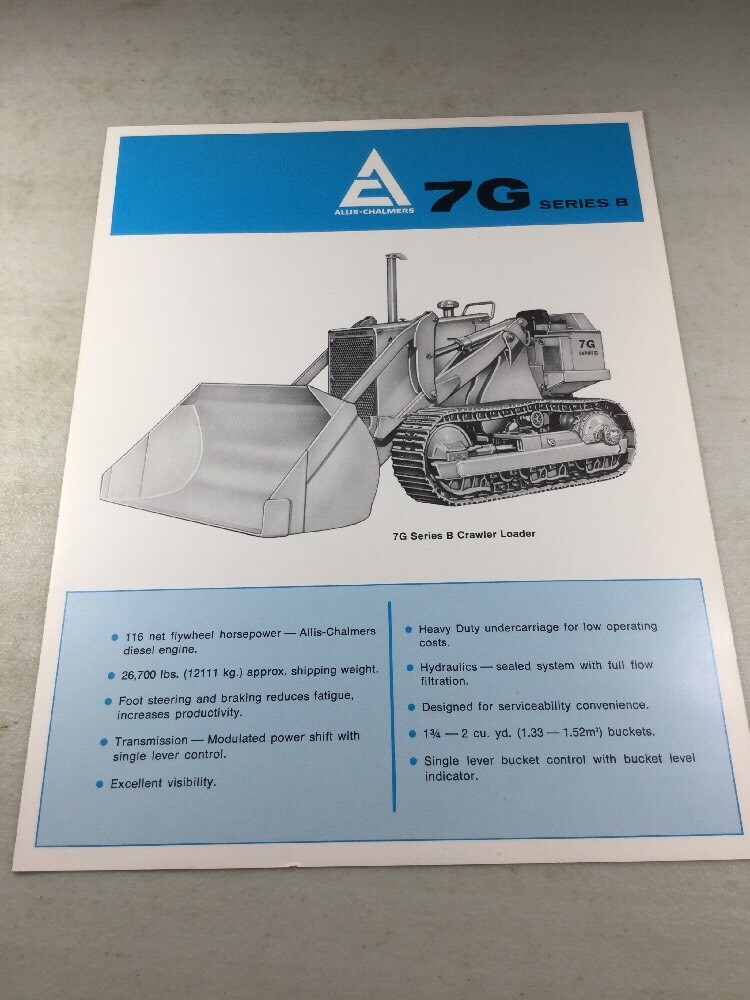 Lot Of 2 Allis Chalmers HD-7G Sales Brochures (Original)