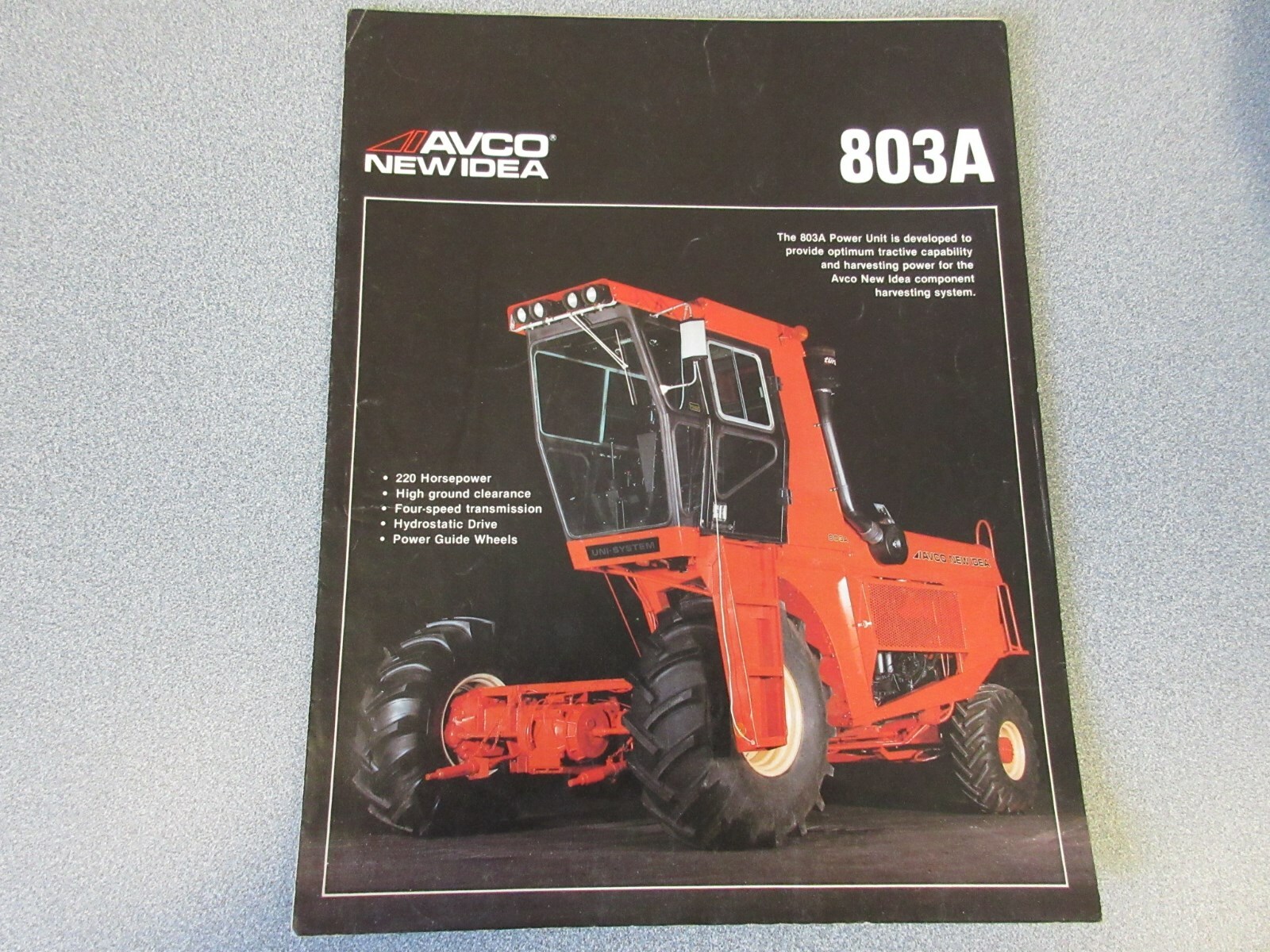 Avco New Idea 803A Power Unit Sales Brochure