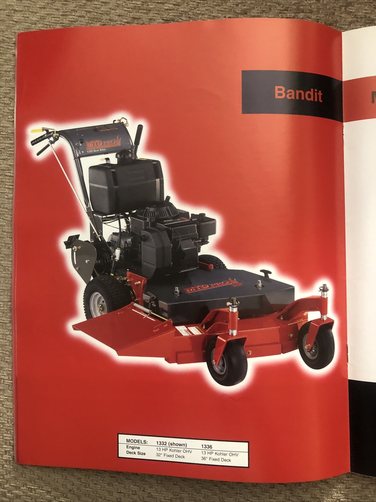 MTD Pro – professional turf equipment Brochure 11/1998 – Very Good Condition (E2