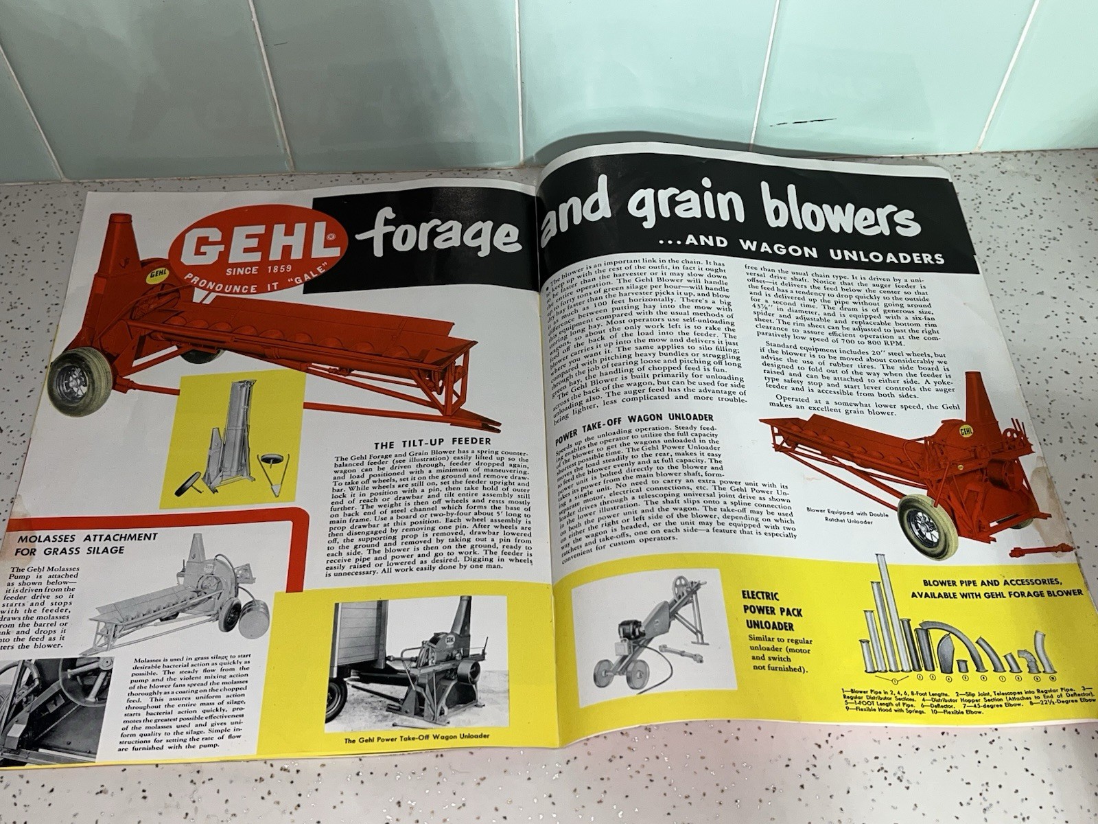 Vintage 1950s Gehl Forage Harvester Letter Sized Booklet Advertiser 15 pages USA