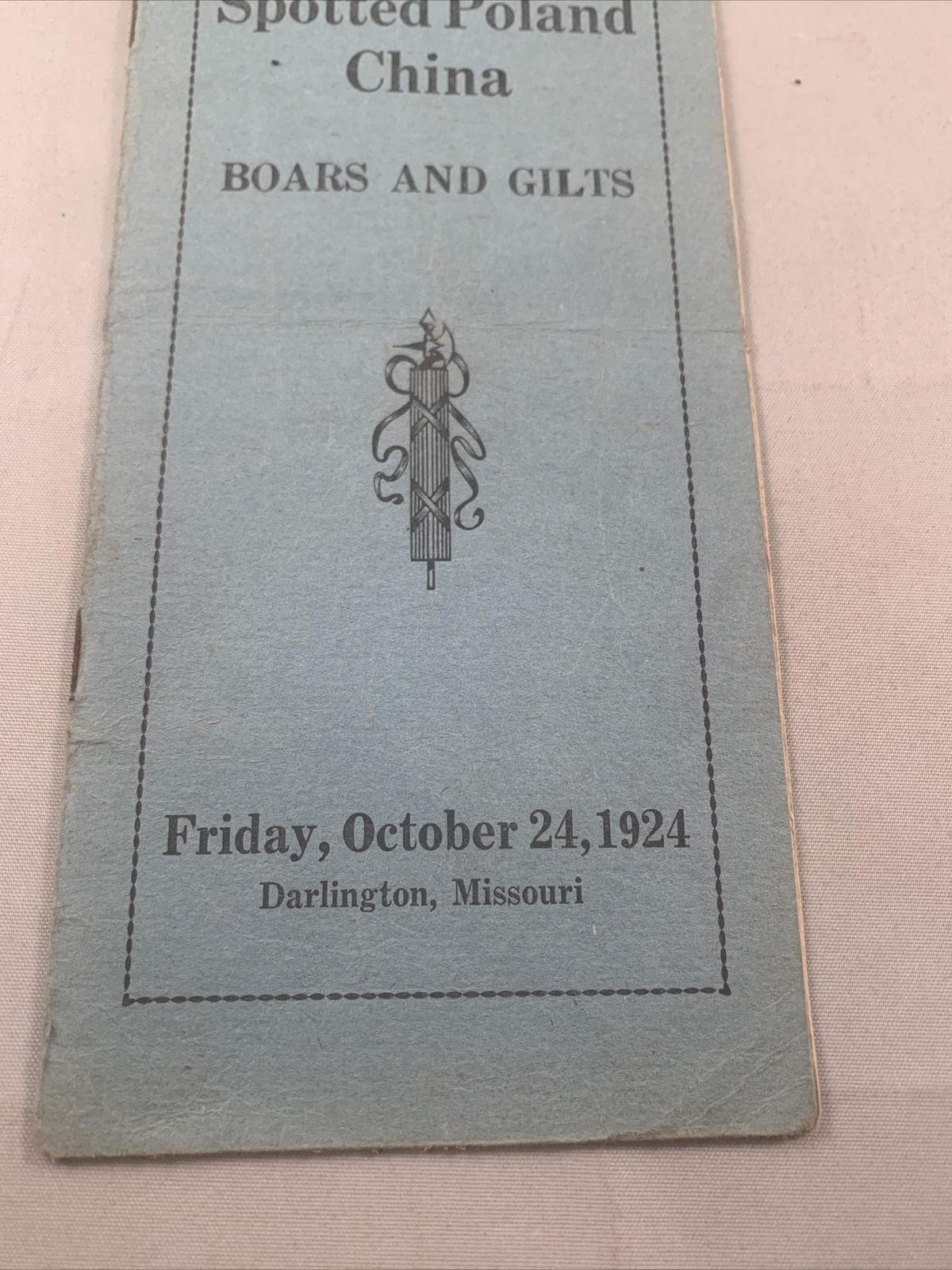1924 Hog Sale Brochure Wilson’s Prolific Poland China Pig Farm Darlington MO