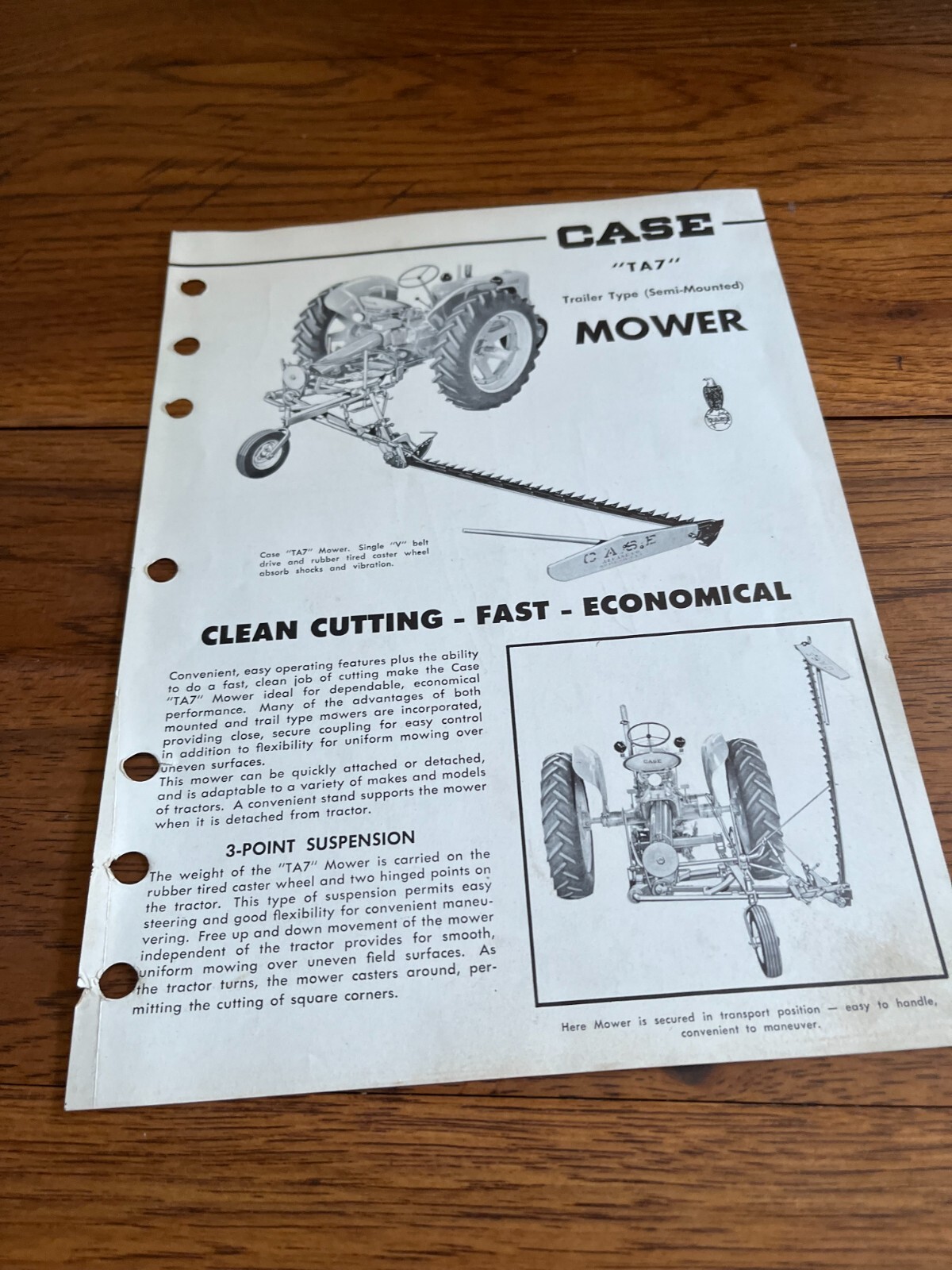Case Tractor TA7 Mower Brochure FCCA
