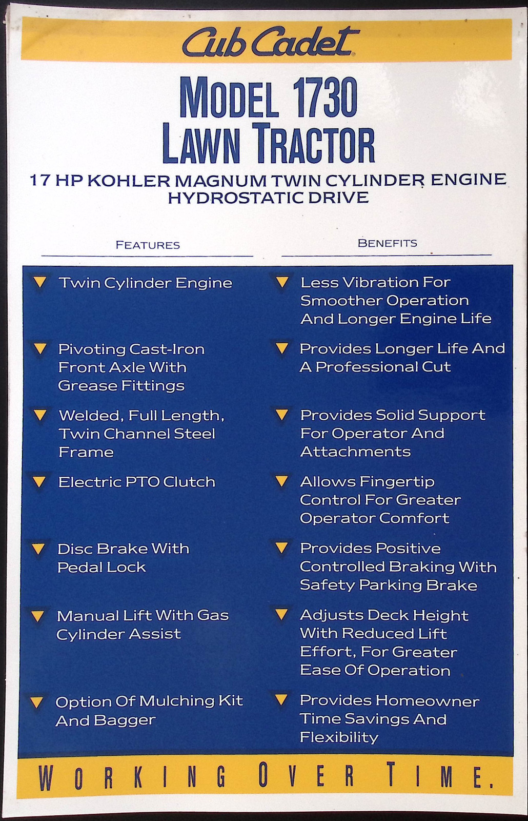 1999 Cub Cadet Dealer sales lot: Dealer Price List, The Big Event price list, Mo